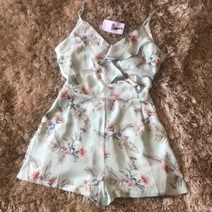 Naked Zebra Blue Floral Romper